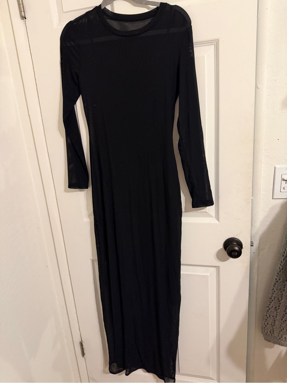 Express Black Long Sleeve Maxi Dress